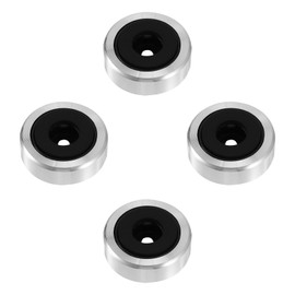 4 Pcs Aluminum Anti-Vibration Pads for Universal Speaker - Vibration Reduction, Easy Installation, Elegant Aesthetic, 30x11mm, Black