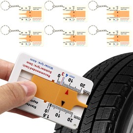 6 Pcs 0-20 mm Depth Meter Tire Tread Depth Gauge Tool Plastic Tire Tread Depth Gauge Portable Tyre Tread Checker Digital Tyre Tread Depth Gauge for Truck Caravan Trailer Car Motorcycle Wheel With Keyc