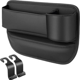 Bolsa Espacio para Vasos Cuero para Coche, Seat Gap Storage Box, Multifuncional, Bolígrafos y Evitar Que se Caigan Objetos Pequeños, Car Leather Cup Holder Gap Bag (Copiloto)
