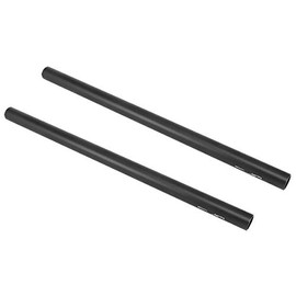 Haoge VA-PR28B 28cm 11 Inch Long Aluminum Alloy Rod 15mm Rods with M12 Thread for Camera Rail Support System Rig Shoulder Pads Monitor Mount Rod Clamp Base Mattebox Follow Focus Black, Pack of 2