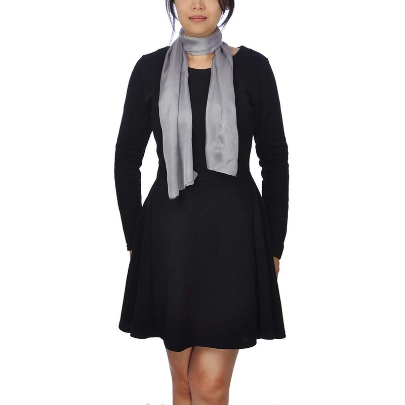 Basic Sense Plain 100% Genuine Silk Scarf Shawl, 25 x