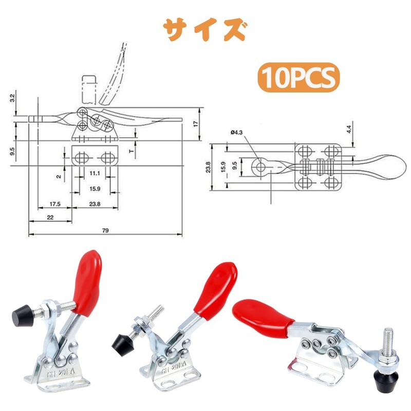 GH-201-A Toggle Clamps Wood Metal Clamps Holds 59.7 lbs (27