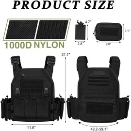 LASVENIS Tactical Vest for Men Weighted Vest Fully Adjustable Outdoor Training Gaming Vests