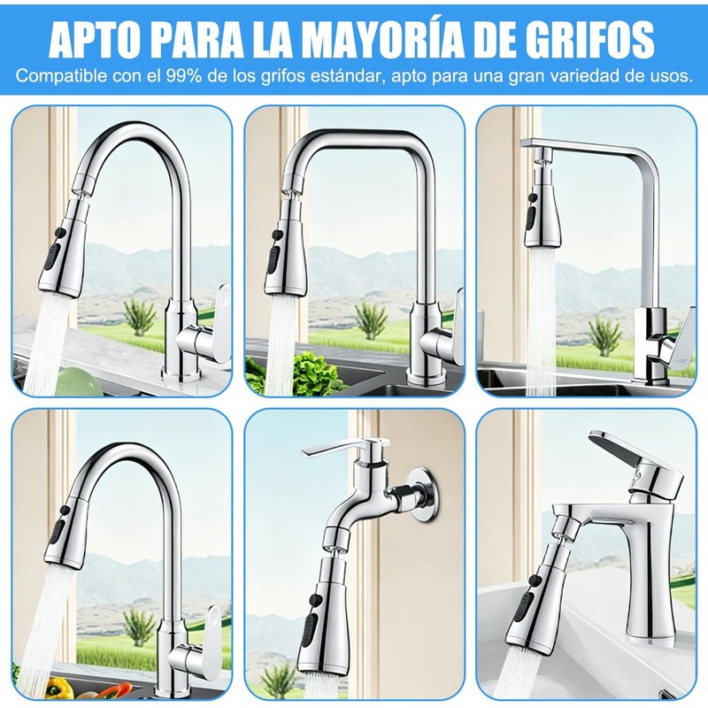 Aireador de Grifo, 2 Piezas, de Acero Inoxidable Color Plata