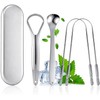 Rascador de lengua de acero inoxidable Carehabi con estuche -