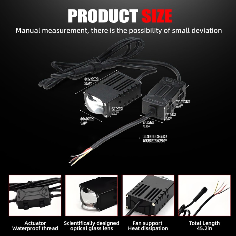 Super Bright Grill Driving Lights, Mini Projector Fog Lights for
