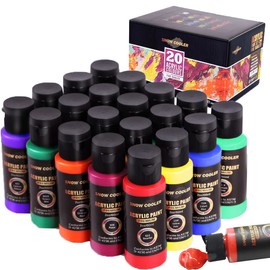 Acrylic Paint Set, 20 Colors (60ml/2OZ) Acrylic Paints for Artists Beginners Students, Art Craft Paints for Canvas Wood Fabric Painting