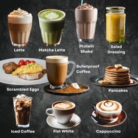 Secretbase Rechargeable Frother Mixer USB Charging - 3 Speed Electric Milk Frother Handheld - Frother for Bulletproof Coffee, Espresso Whipper, Electric Stirrer (White Frother without Pitcher)