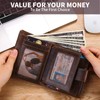 SENDEFN Mens Wallet RFID Blocking Genuine Leather Bifold Compact Wallets