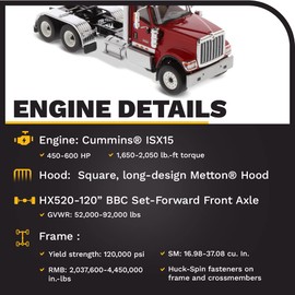 International HX Series Trucks Item 71002, 1: 50 Scale International HX520 Tandem Tractor, Red, 1: 50 Scale