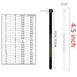 2pcs Ring Sizer with Magnified Window,US Size 1-17 and UK Size A-Z, Plastic Ring Sizer Tool, Reusable Ring Measurement Tool, Ring Measurer and Ring Sizers– Wedding Band Measurement – Home Sizing Kit