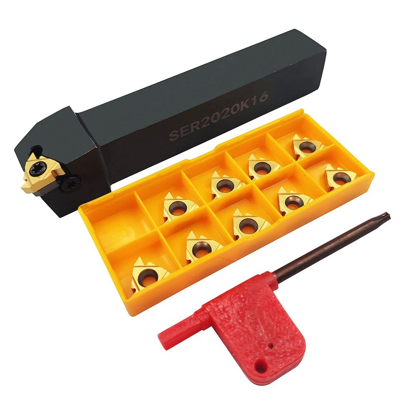 ASZLBYM 3/4" Lathe Tool Threading Insert Turning Tool Holder SER2020K16