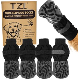 TZL Calcetines Antideslizantes para Perros, Protector de Patas para Pavimento Frío/Caliente, Evita Lamidos y Resbalones para Perros Medianos y Grandes (XS)