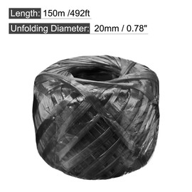 MECCANIXITY Polyester Nylon Plastic Rope Twine Household Bundled for Packing Gardening Craft,150m Length,Black