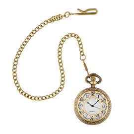 W WIDMANN MILANO Party Fashion 10025 Mechanical Pocket Watch with Chain, Retro, Steampunk, Accessory for Carnival, Theme Parties and Much More