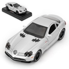 Guarsiliymi 1:32 Scale Compatible for Benz SLR Race Model Cars, Die-cast Toy Cars with Light and Sound, Alloy Pull Back Car for Kids Adults Birthday Gift (Silver)