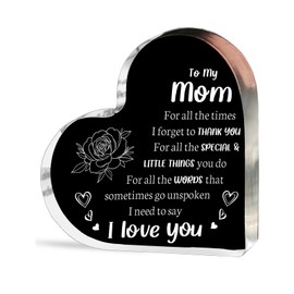 Gifts for Mom, Mom Birthday Gifts - Acrylic Keepsake 3.9x3.9 Inch - I Love You Mom Gifts from Son Daughter - Best Mothers Day Valentines Day for Mom