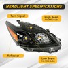 Headlight Assembly Fit for 2010-2011 Toyota Prius Black Housing Clear