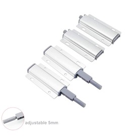 Yetaha Push to Open Door Catches, 4pcs Magnetic Door Latch, Aluminum Alloy Shell Push to Open System Magnet Push Latches Release for Open and Close Kitchen Door Cabinet Drawer Furniture Silver