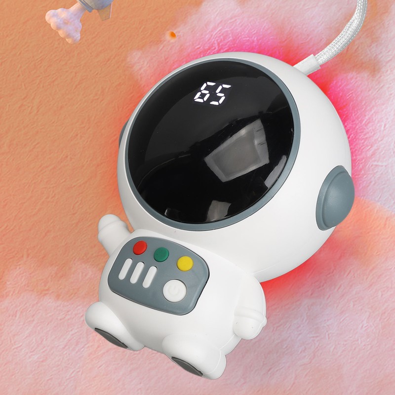 Astronaut Shaped Cute Hand Warmer Digital Display USB Rechargeable 2