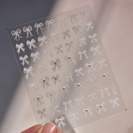 TailaiMei Bow Nail Stickers, 3D Design Self-Adhesive Nail Art Decals for DIY Nail Decorations (508)