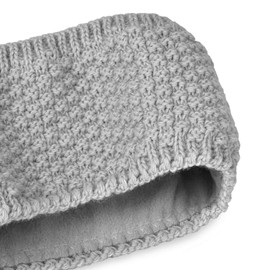 Neverless® Women's Winter Autumn Fleece Lining Knitted Ear Warmers Knitted Headband, lightgrey