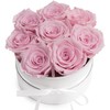 Rose Box Pink Round Infinity Roses - Flower Box 8