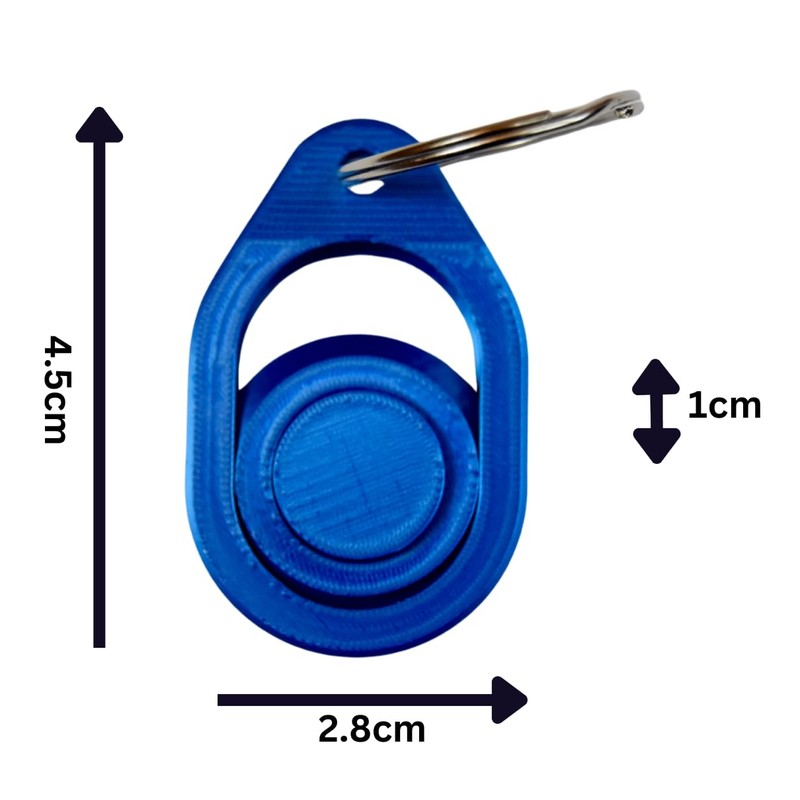 4x 3D Printed Fidget Clicker Slider Spinner Keyring Three Fidget