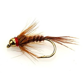 Flies Direct BH Pheasant Tail Assortment 1 Dozen Trout Fishing Flies, Gold