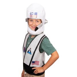 Tigerdoe Astronaut Costume for Kids - Astronaut Helmet and Vest- Outer Space Costume - Dress Up Fun Plush Helmet & Vest for Children