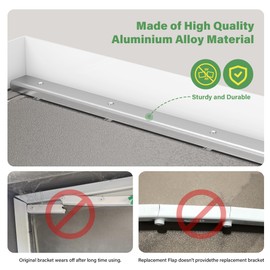 2 Pack Large Dog Door Replacement Flaps with Metal Bracket and Screws, Compatible with Petsafe Freedom Doggie Doors, PAC11-11039 10 1/8" X 16 7/8" Magnetic Closure (Smoky Translucent)