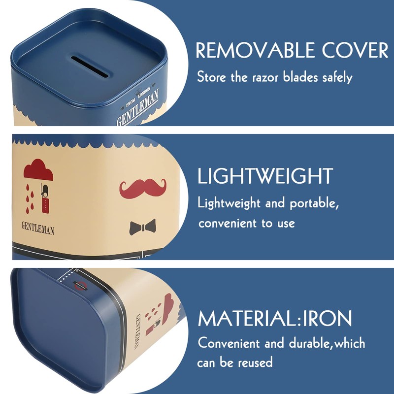 1 Pack Razor Blade Disposal Container for Safety Razor Blade,