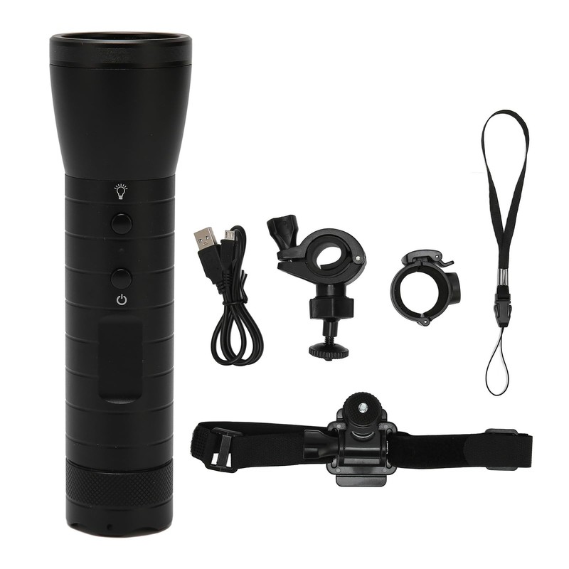 LICAEVEY Flashlight Video Camera, 1080P 5 Lighting Modes LED Flashlight