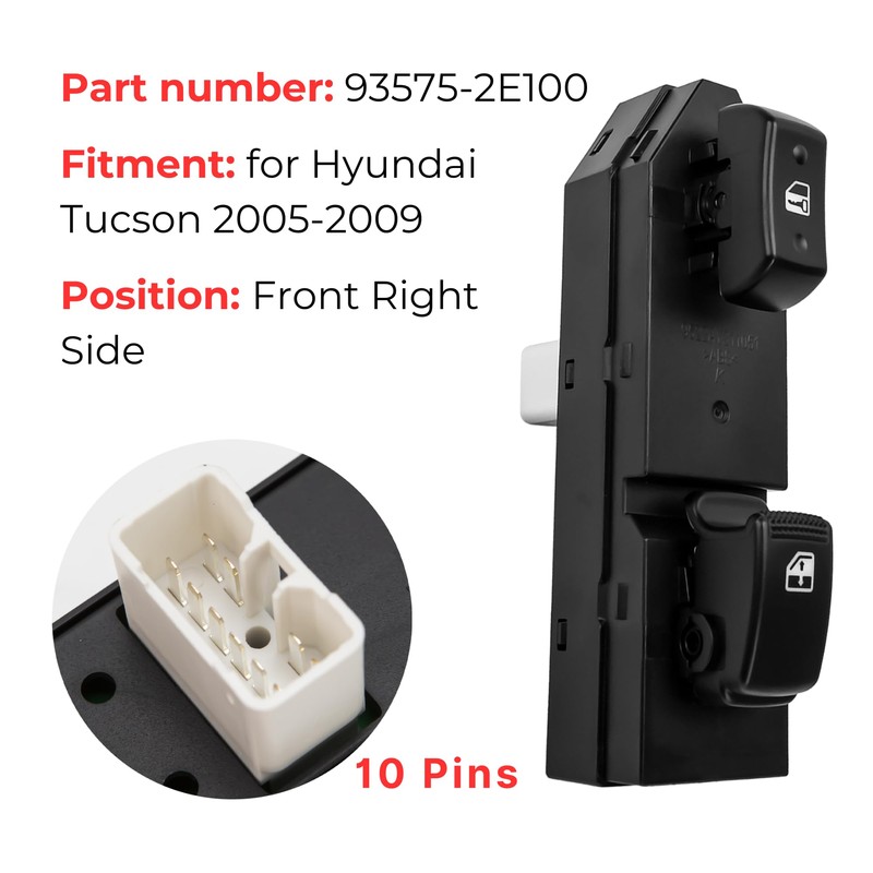 Power Window Switch 935752E100 for Hyundai Tucson 2005-2009 JM Model,
