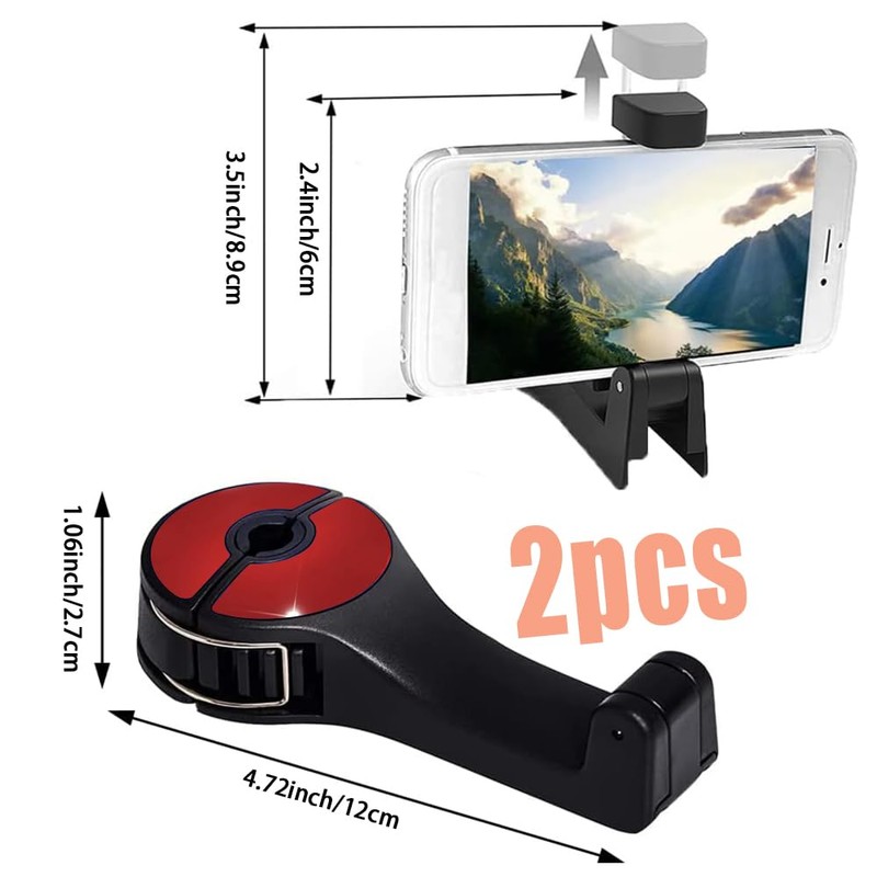 DWARFOO 2 Pack Car Headrest Hook with Phone Holder, 2