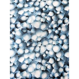 Timeless  Treasures - Packed Blue Seashells 🐚 Beach Quilting & Crafting Fabric