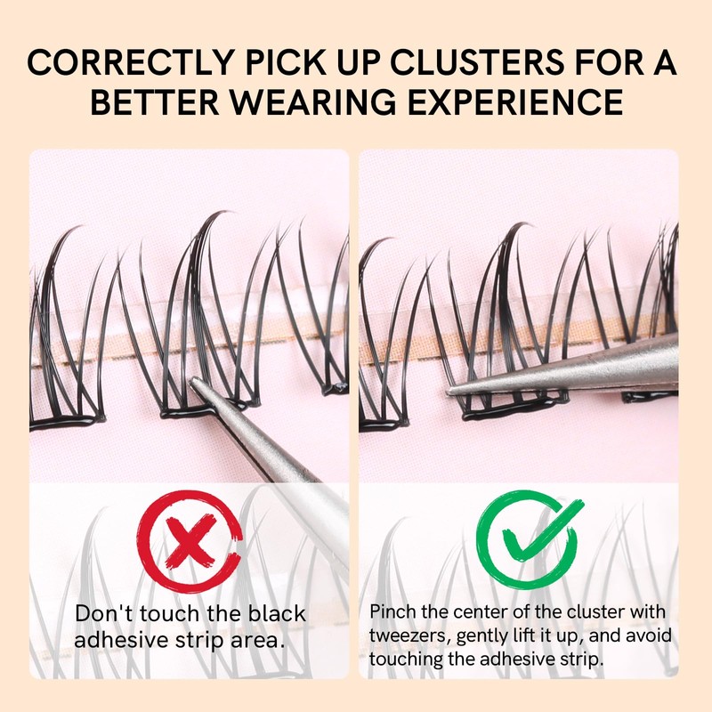Self Adhesive Lash Clusters Kit Natural Press-On Lashes No Glue