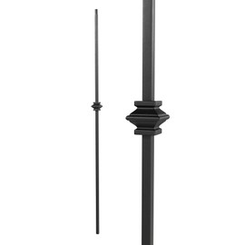 Designs Like That Single Knuckle - Metal Balusters for Interior - 44" x 1/2" - Box of 10 (Satin Black)