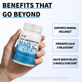 Chelated Magnesium Bisglycinate 200mg with L-Theanine, 60 Capsules