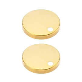 2Pcs Toilet Seat Hinge Cover, 60mm Stainless Steel Toilet Pan Top Fixing Decorative Covers, Gold Toilet Seat Hinge Fixings, Metal Toilet Hardware, Durable Toilet Seat Bolt Caps for Replacement