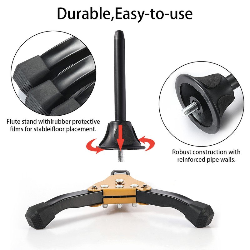 Portable Foldable Tripod Stand for Clarinet Flute Oboe Wind Instrument