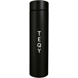 TEQY Thermos Flask with LED Display, 500 ml, Stainless Steel Vacuum Flask with Temperature Display, Black