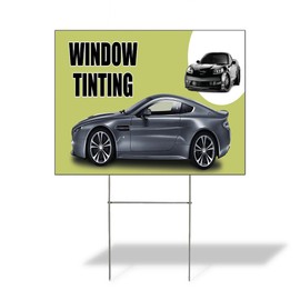 Fastasticdeals Weatherproof Yard Sign Window Tinting Advertising Printing H Black Lawn Garden Auto Restoration 24x18 Inches 1 Side Print