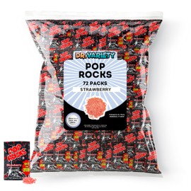 Pop Rocks Strawberry Bulk (0.33oz) - 72 Pack of Straw Berry Flavored Poprocks - Retro Crackling Rock Candy - By Dr. Variety