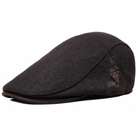 Men's Flat Cap Cotton Beret Cap, Men's Gatsby Peaked Cap Beret Hat Newsboy Driving Flat Hat Cabbie Flat Cap, A1# Coffee