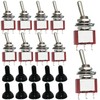 Dujelixa 10pcs Miniature Toggle Switch Electronic 3Pin 2Position MTS-102 Self