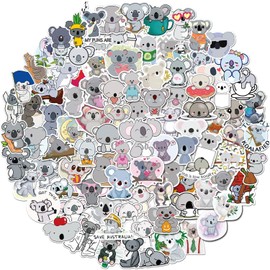 QTL Waterproof Vinyl Koala Bear Stickers Pack Water Bottle Laptop Cute Stickers for Kids Girls Boys Teens Party Supplies 100Pcs