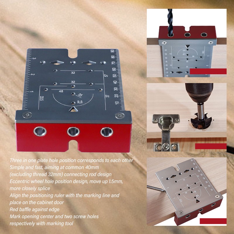 Hinge Woodworking Hole Saw Kit Opener Set Hand Tool 3