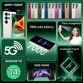 I25 Ultra: 6.99" FHD+ Android 14 Smartphone | 12GB+512GB | 108MP+68MP Camera | 7000mAh Battery | Built-in Stylus Pen | Blazing Fast Performance (White)