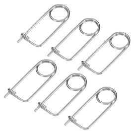 M METERXITY 6-Pack Brooch Shape Cotter Safety Pin, 2x29mm Stainless Steel Pins Quick Lock Brooch Fastener for Garden/Lawn/Farm Hook, Heavy Retainer Clips